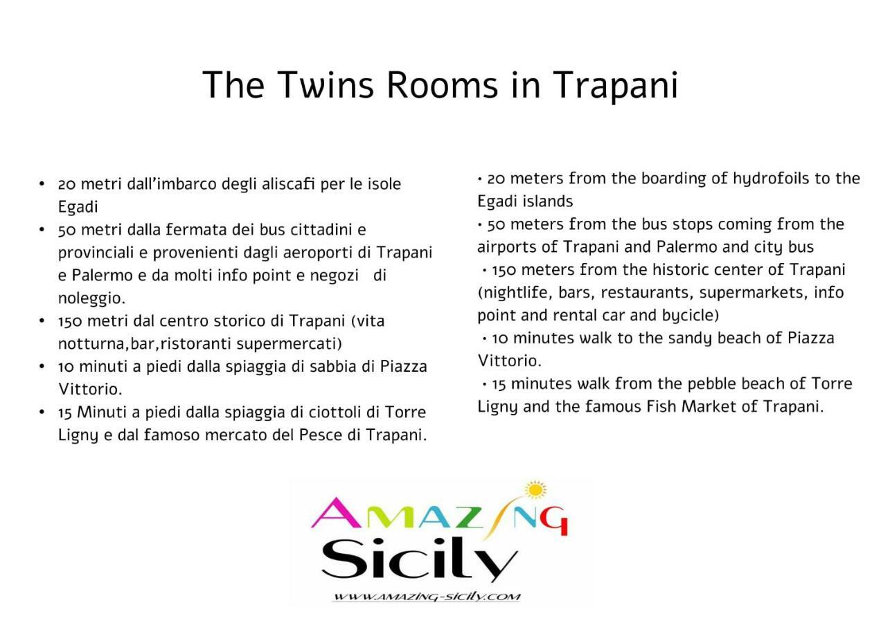 The Twins Rooms In Trapani 1 Exterior photo